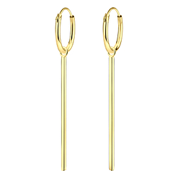 Silver Bar Charm Hoop Earrings - 4975 Silver Bar Charm Hoop Earrings - 4975