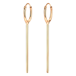 Silver Bar Charm Hoop Earrings - 8340