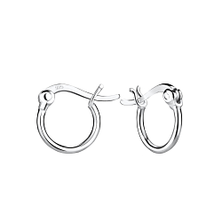 10mm Silver French Lock Hoop Earrings - 4947