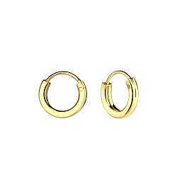 10mm Silver Square Tube Hoop Earrings - 4894