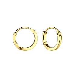 12mm Silver Square Tube Hoop Earrings - 4893