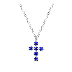 Silver Cross Crystal Necklace - Wholesale - 5161