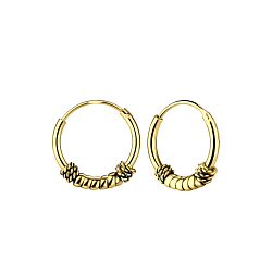 12mm Silver Bali Hoop Earrings - 5469