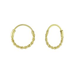 10mm Silver Twisted Hoops - 5447