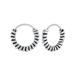 10mm Silver Bali Hoops - 5251