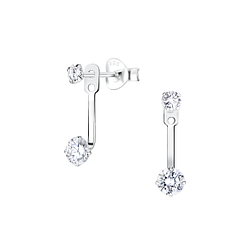 Silver Double Round Ear Jacket - 5328 Silver Double Round Ear Jacket - 5328