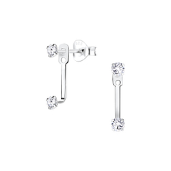 Silver Double Round Ear Jacket - 5364 Silver Double Round Ear Jacket - 5364