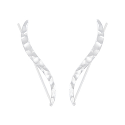 Silver Curved Ear Climbers - 5348