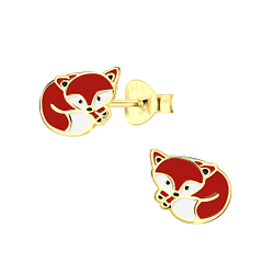 Silver Fox Stud Earrings - 5125