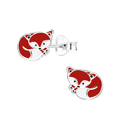 Silver Fox Stud Earrings - 5122