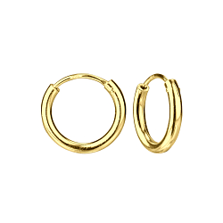 14mm Silver Thick Hoop Earrings - 5674