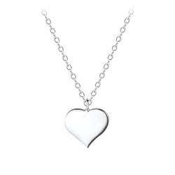 Silver Heart Necklace - 8156