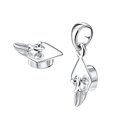 Silver Graduation Hat Pendant - 5248 Silver Graduation Hat Pendant - 5248