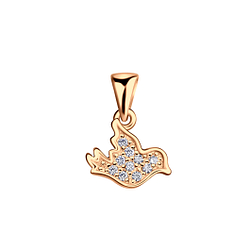 Silver Bird Cubic Zirconia Pendant - 5649