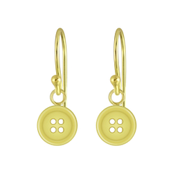 Silver Button Earrings - 6229