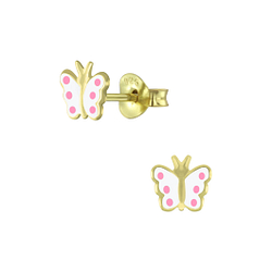 Silver Butterfly Stud Earrings - 6099