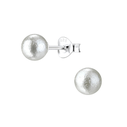 6mm Pearl Silver Stud Earrings - 6208