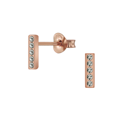 Silver Bar Crystal Stud Earrings - Wholesale - 5220 Silver Bar Crystal Stud Earrings - Wholesale - 5220