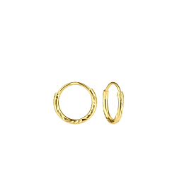 10mm Silver Diamond Cut Hoop Earrings - 6134