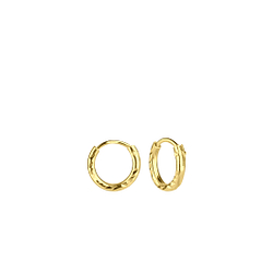 8mm Silver Diamond Cut Hoop Earrings - 6131