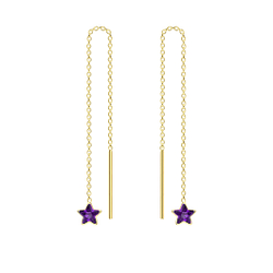 4mm Star Cubic Zirconia Silver Thread Through Earrings - Wholesale - 6493 4mm Star Cubic Zirconia Silver Thread Through Earrings - Wholesale - 6493