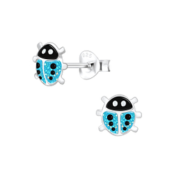 Silver Ladybug Stud Earrings - 5438 Silver Ladybug Stud Earrings - 5438