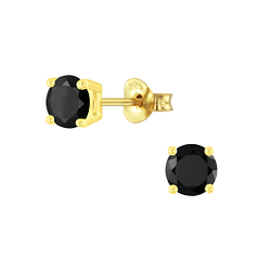 5mm Round Cubic Zirconia Silver Stud Earrings - Wholesale - 6398