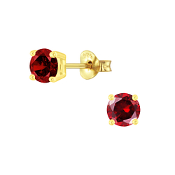 5mm Round Cubic Zirconia Silver Stud Earrings - Wholesale - 6398
