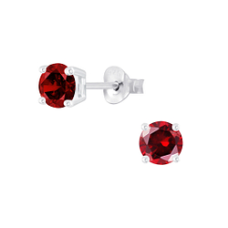 5mm Round Cubic Zirconia Silver Stud Earrings - 6396 5mm Round Cubic Zirconia Silver Stud Earrings - 6396