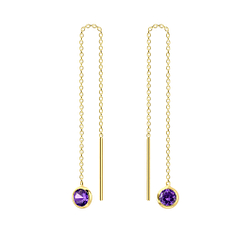 4mm Round Cubic Zirconia Silver Thread Through Earrings - Wholesale - 6500