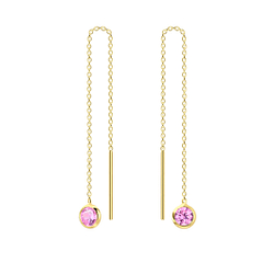4mm Round Cubic Zirconia Silver Thread Through Earrings - Wholesale - 6500