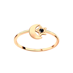 Silver Star Moon Crystal Ring - 5811