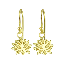 Silver Lotus Flower Earrings - 5101