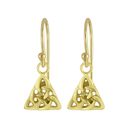 Silver Celtic Triangle Earrings - 6554