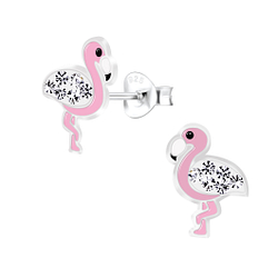 Silver Flamingo Stud Earrings - 6519 Silver Flamingo Stud Earrings - 6519