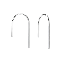 Silver Wire Thread Through Earrings - 6642