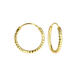 16mm Silver Diamond Cut Hoops - 6533
