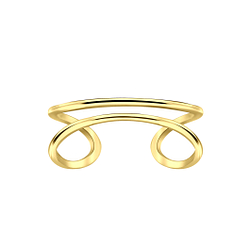 Silver Double Line Open Ring - 3934