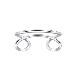 Silver Double Line Ring - 3933
