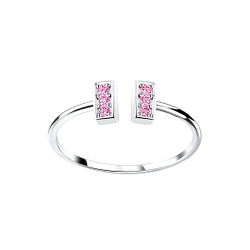 Silver Bar Open Ring - 4572