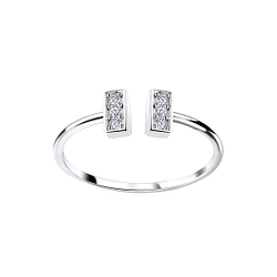 Silver Bar Open Ring - 4570