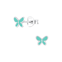 Silver Butterfly Stud Earrings - 6695