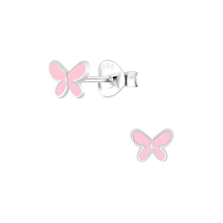 Silver Butterfly Stud Earrings - 6694