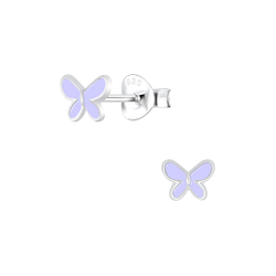 Silver Butterfly Stud Earrings - 6696