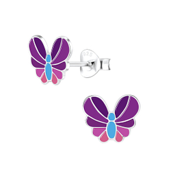 Silver Butterfly Stud Earrings - 6124 Silver Butterfly Stud Earrings - 6124