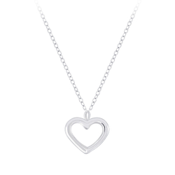 Silver Heart Necklace - 6728