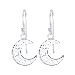 Silver Moon Earrings - 6877