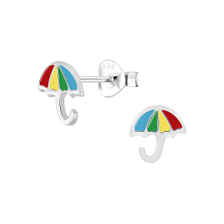 Silver Umbrella Stud Earrings - Wholesale - 6067 Silver Umbrella Stud Earrings - Wholesale - 6067