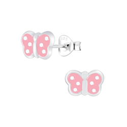Silver Butterfly Stud Earrings - 6797