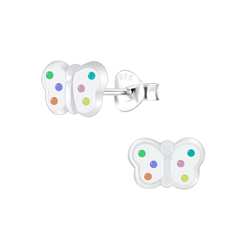Silver Butterfly Stud Earrings - 6662